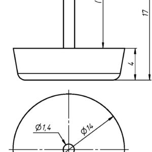 Black thrust bearing with nail (1 pack = 1 thousand pieces) AKS - Image 2