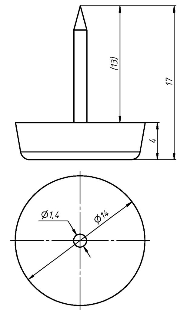 Black thrust bearing with nail (1 pack = 1 thousand pieces) AKS