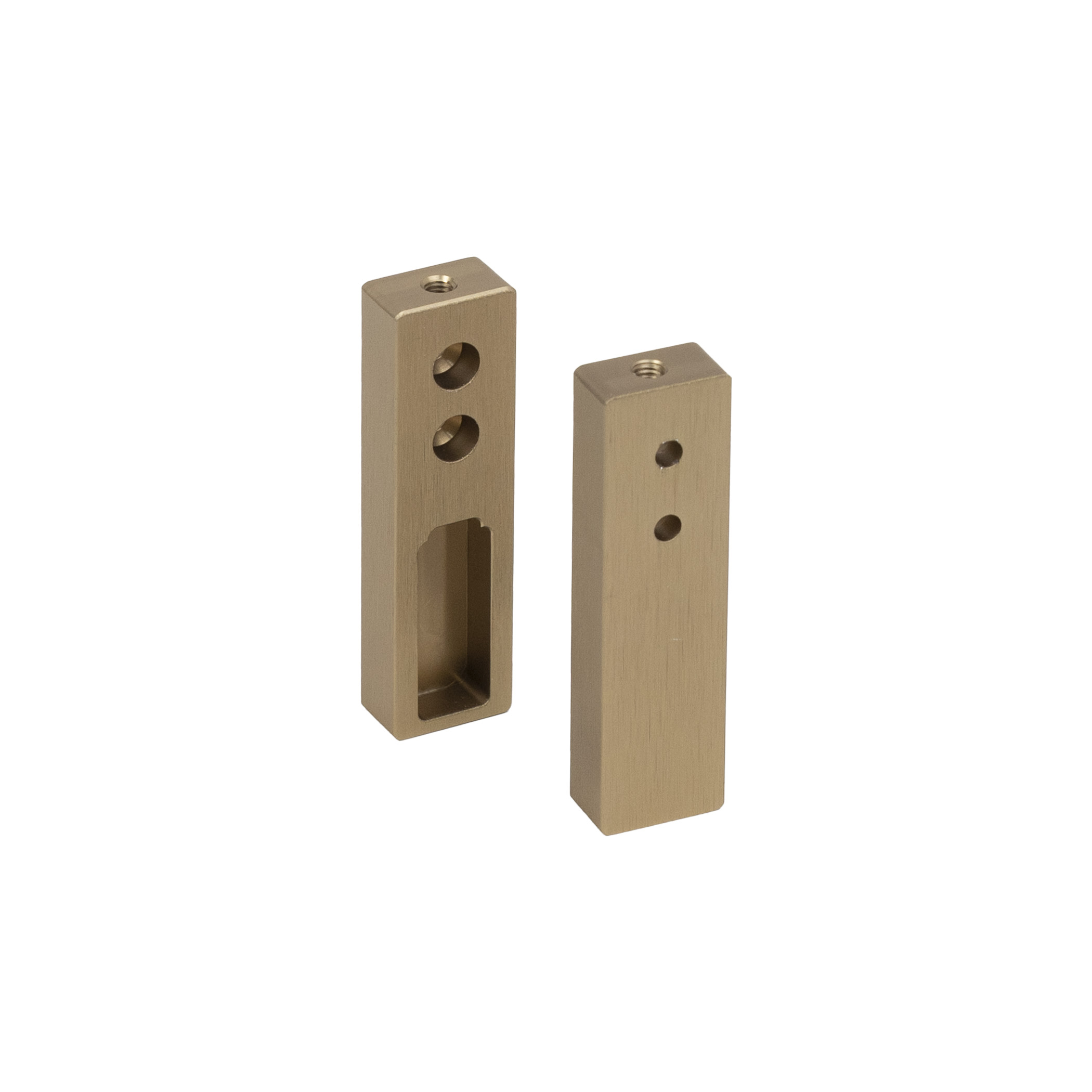 Rectangular wardrobe rod holder. FAME/1 end, brass brush AKS - Image 1