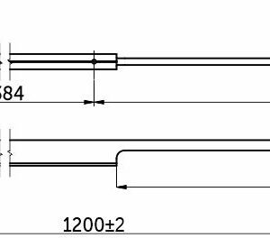 Furniture handle aluminum bracket DREAM 1152/1200 brushed gold, AKS - Image 2