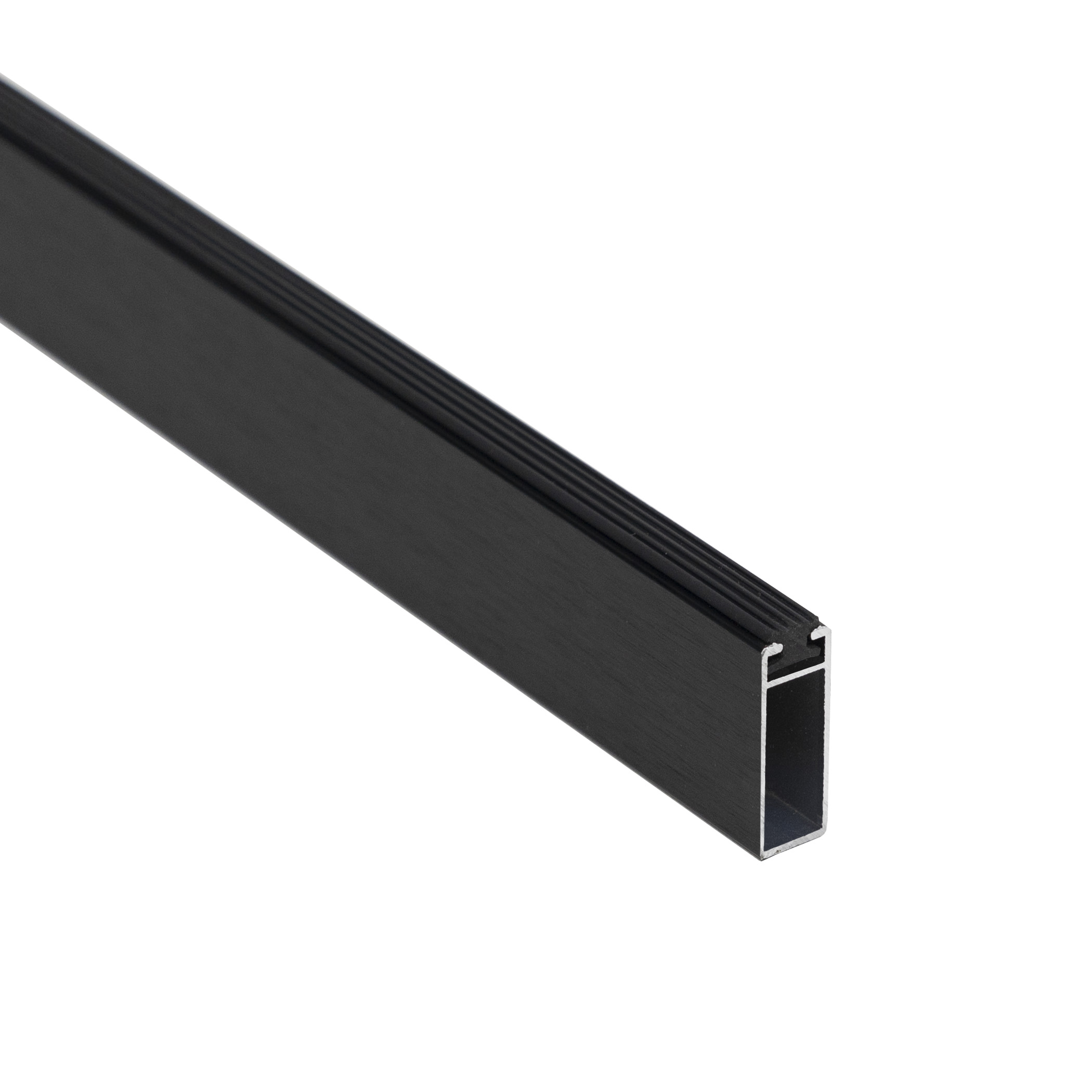 Rectangular wardrobe rod FAME L-3000 with damper, black brush AKS - Image 1