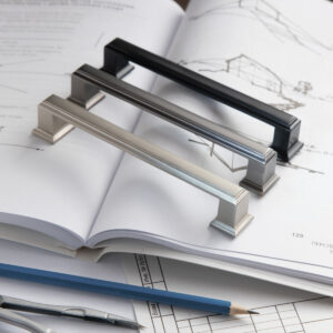 Furniture handle met button IONIKA ground titanium AKS - Image 3
