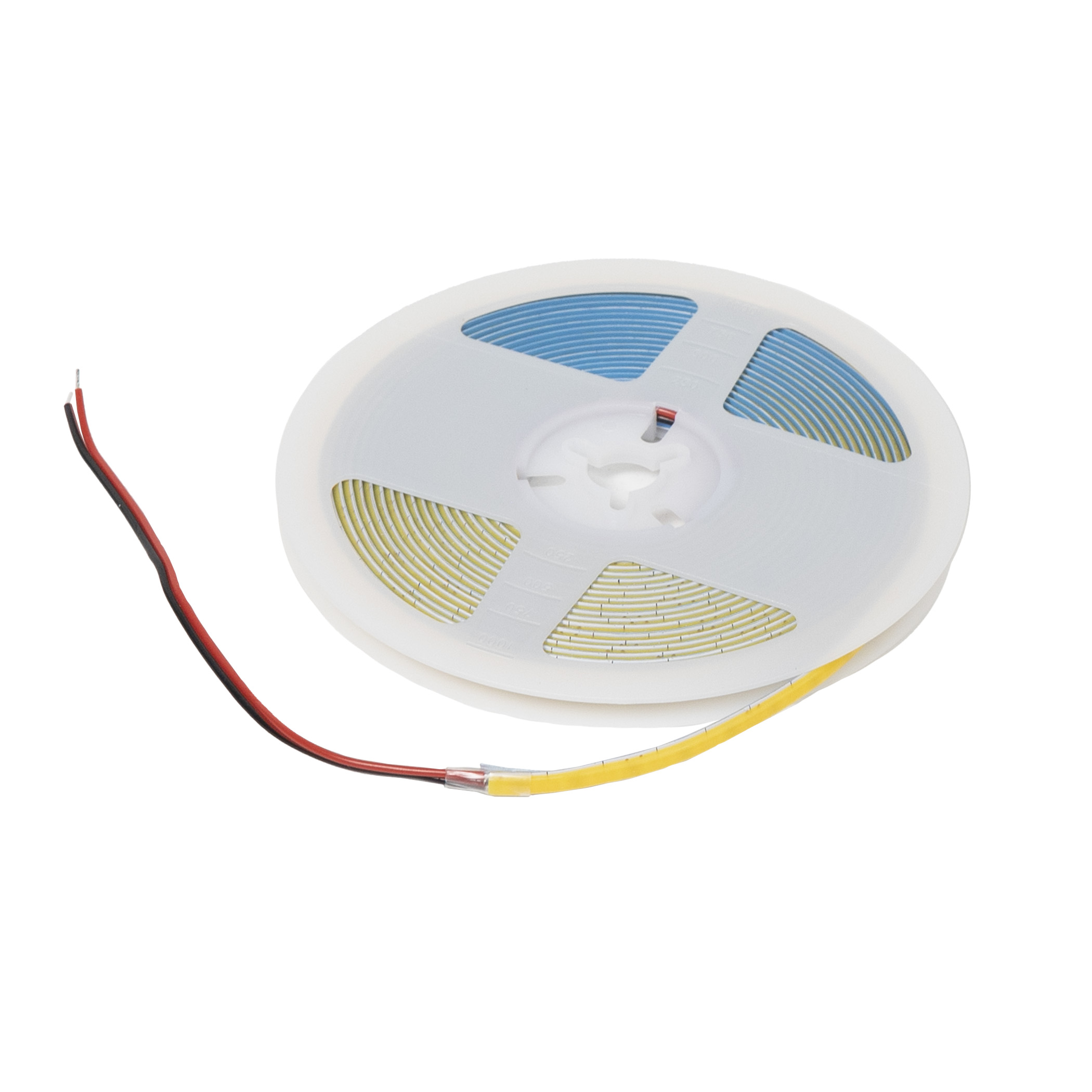 Лента светодиодная COB - 12W/m, 12V, 5мм, 400 д/м, IP20, холодный белый (6000K), CRI>90, 1000 Lm, узкая, 5м, AKS - изображение 1