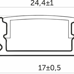 Aluminum mortise profile LIRA-1707 with screen, aluminum color, 3m, AKS - Image 2