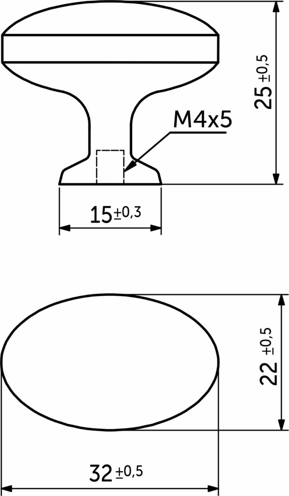 Furniture handle met button GP09 satin AKS