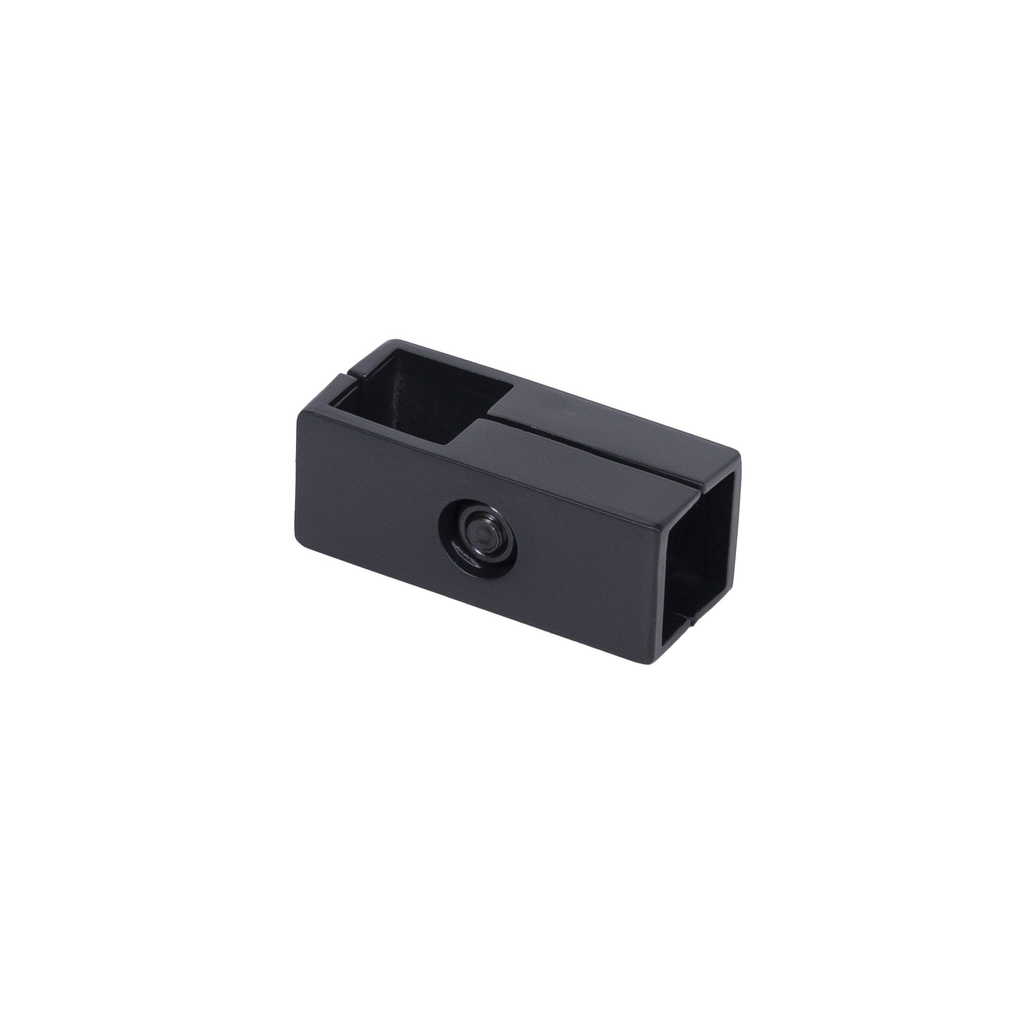 Connector of 2 pipes for square. pipes 25*25 QUADRO, black AKS - Image 1