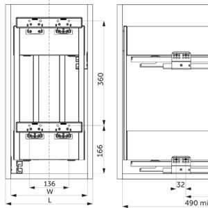 Pull-out cargo basket 300 ICON, graphite PRIME by AKS - Image 2