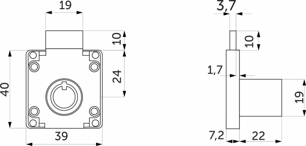 Mechanical swing door lock 138 AKS with tubular (round) key