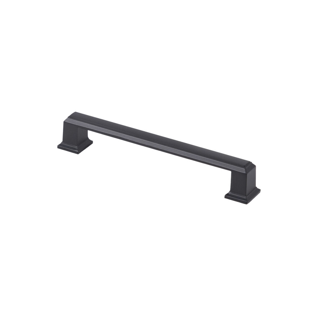Furniture handle bracket met. IONIKA 128, matte black, AKS