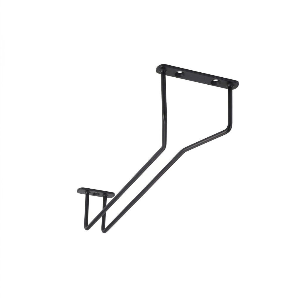 Hanging glass holder NORWIG single row, black AKS