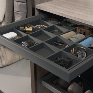 Pull-out shelf organizer 600 BRUNO for accessories, graphite PRIME by AKS - Image 3