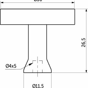 Furniture handle met button UNITY, brushed steel, AKS - Image 2