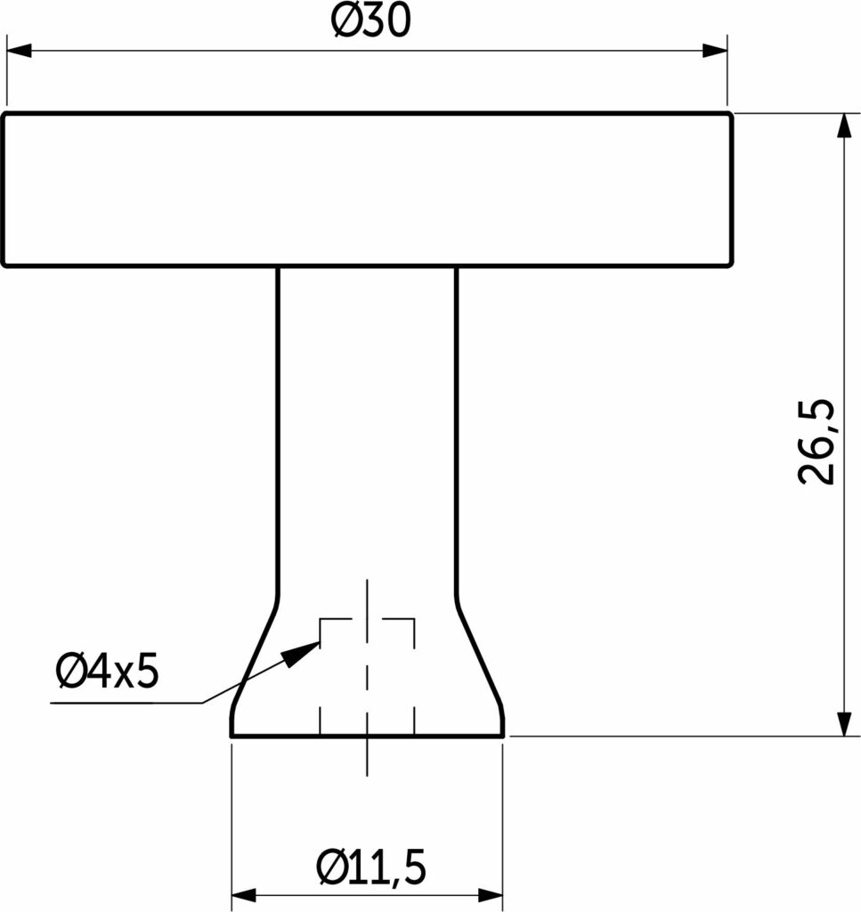 Furniture handle met button UNITY, brushed steel, AKS