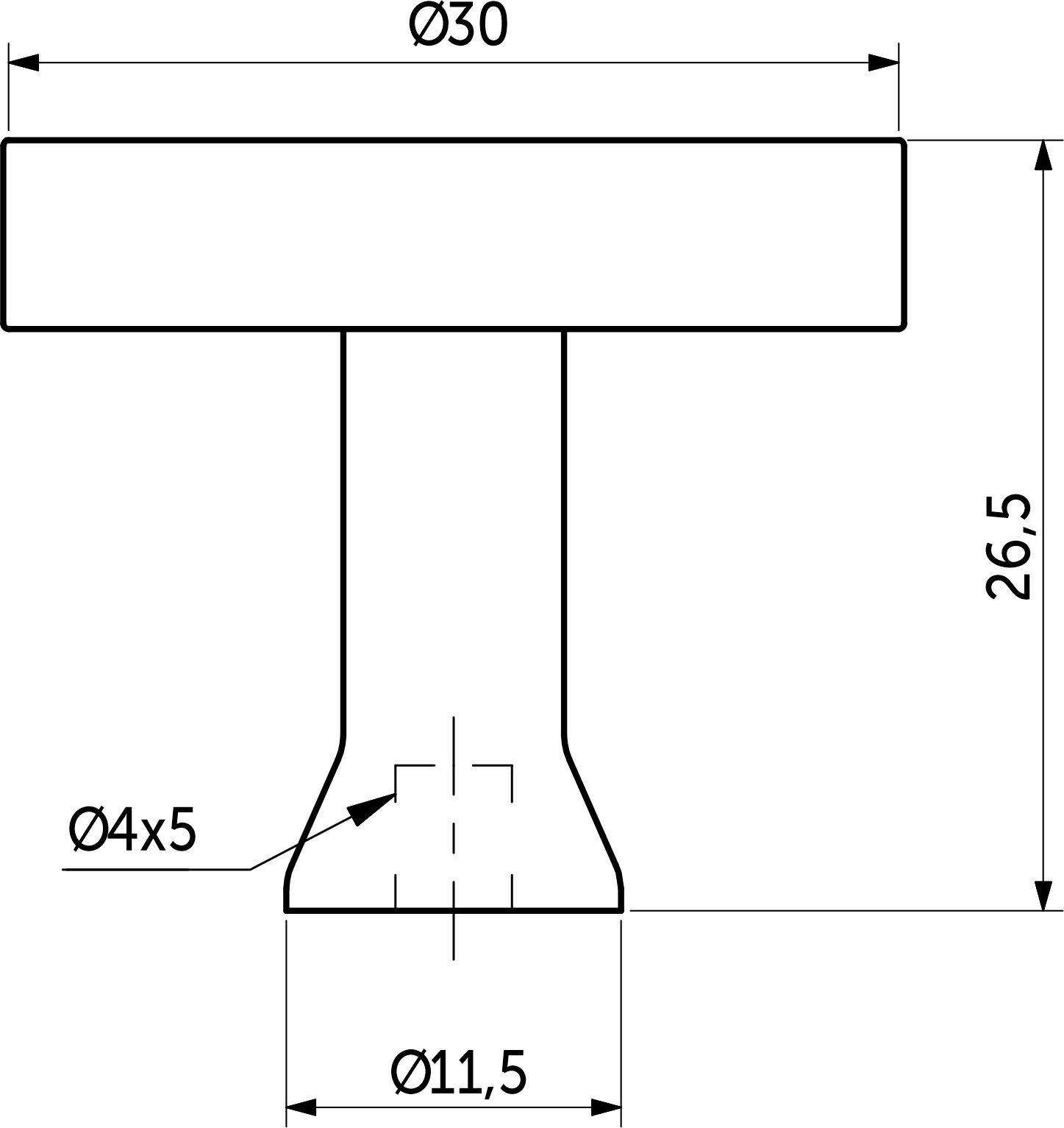 Furniture handle met button UNITY, brushed steel, AKS - Image 2