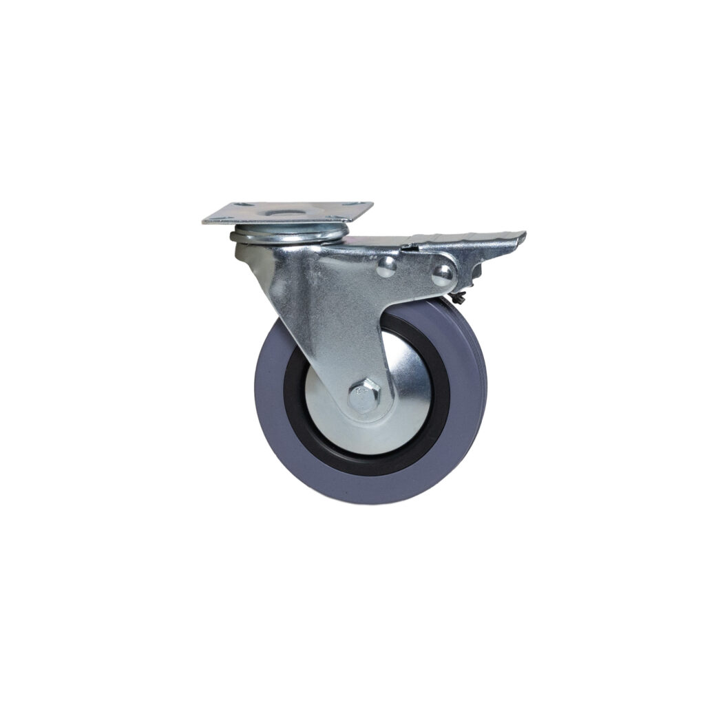 Furniture wheel TECH d75 h100 with platform with brake, gray AKS