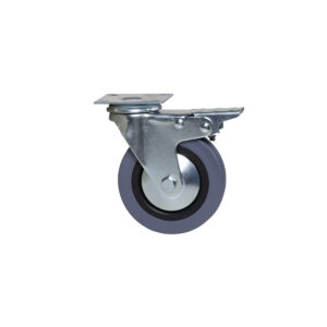 Furniture wheel TECH d75 h100 with platform with brake, gray AKS - Image 3