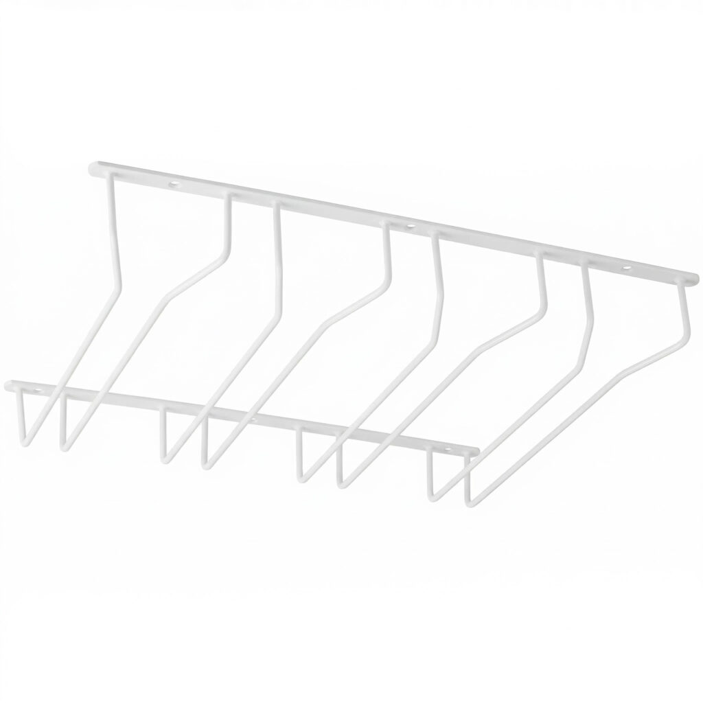 NORWIG four-row hanging glass holder, white AKS