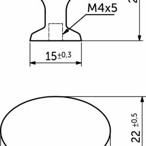 Furniture handle met button GP09 chrome, AKS - Image 2