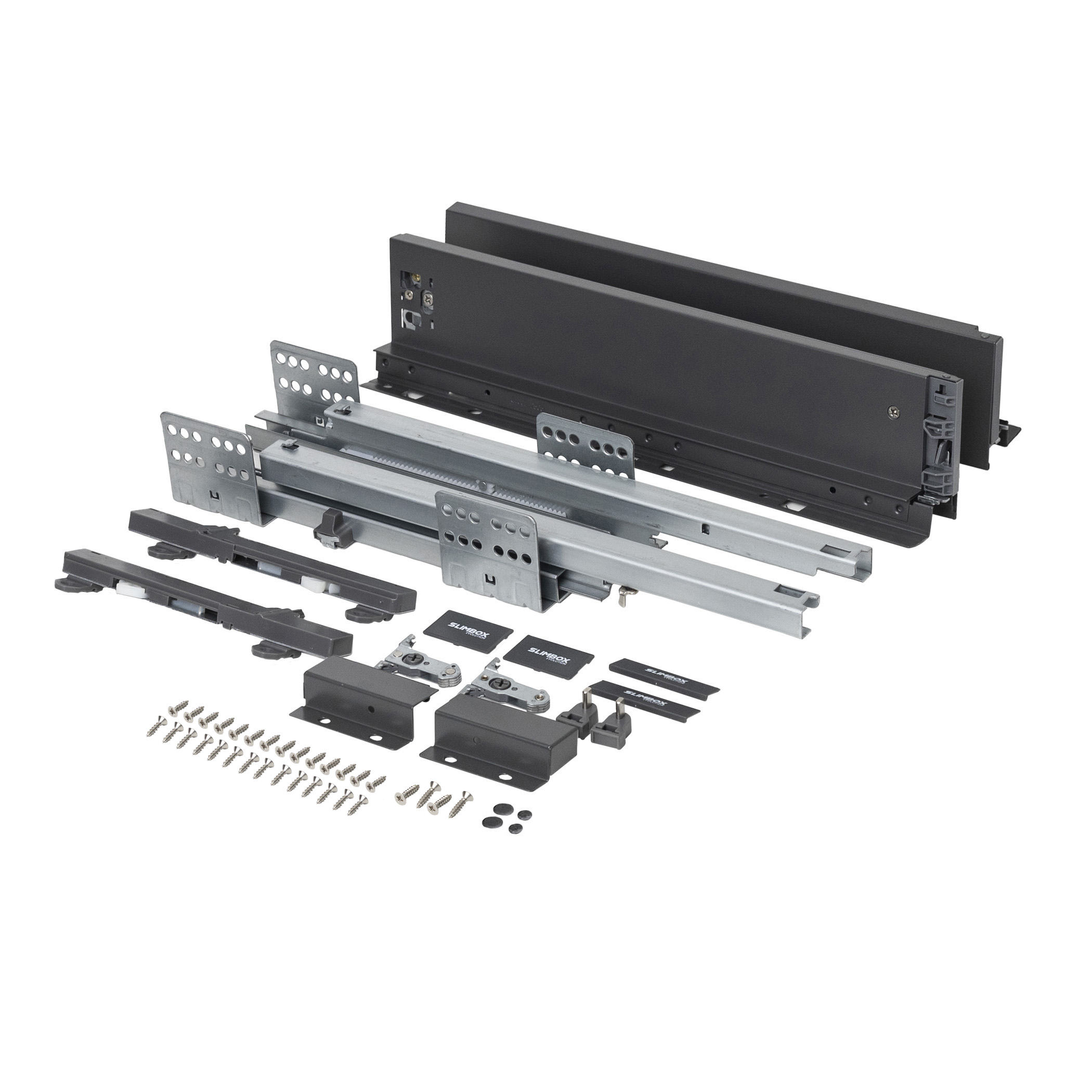 Drawer system Slimbox Evolution L-450 H=84 graphite PUSH TO OPEN Chipboard16mm - Image 4