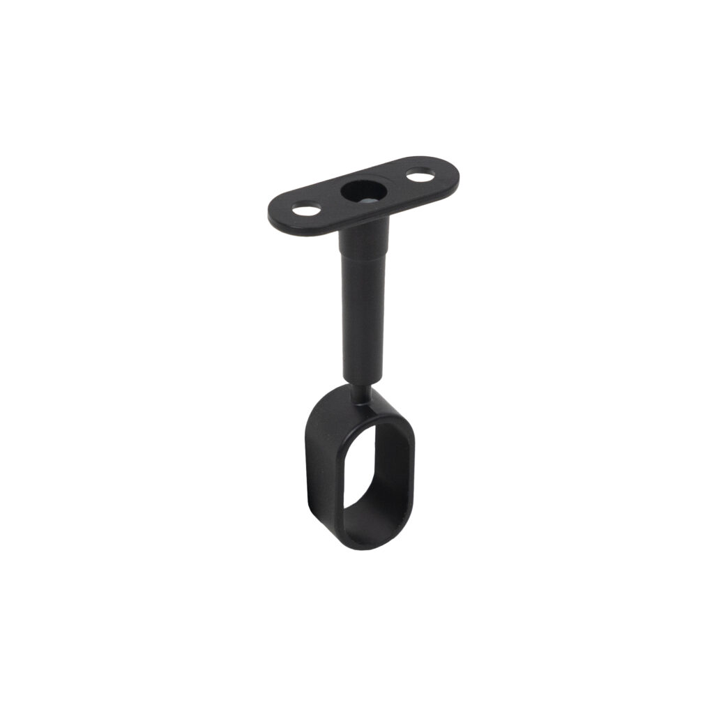 Remote holder for oval pipe passage. 30*15 (935) adjustable, black AKS