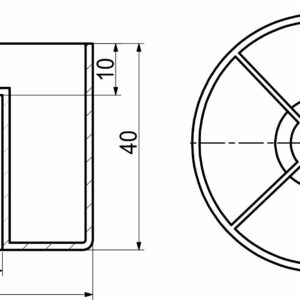 Furniture support plast. d50 h40 black RP - Image 2