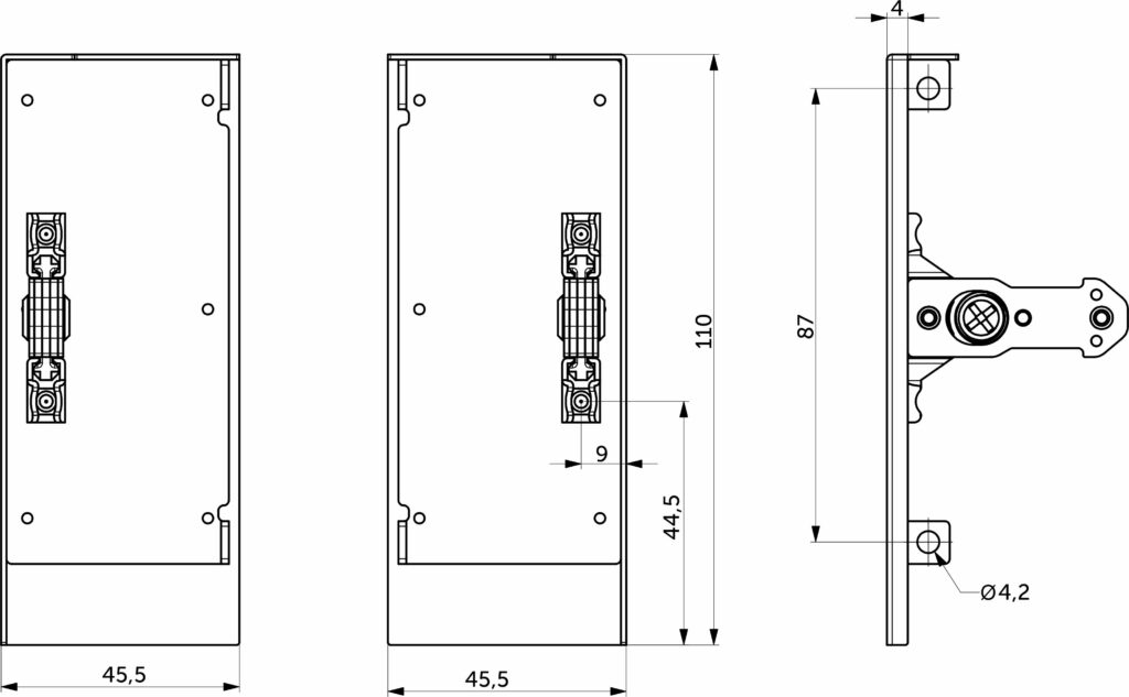 Держатель передней стенки внутреннего ящика H=84 Slimbox Evolution графит