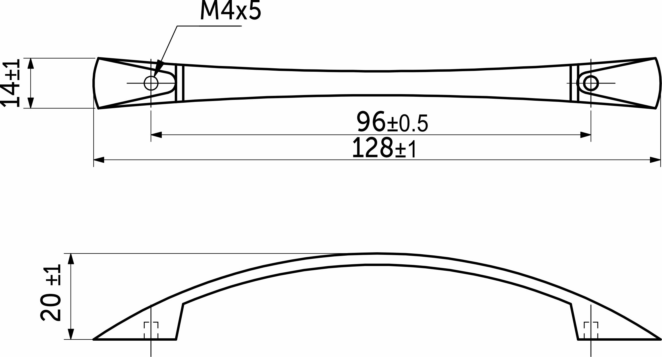 Furniture handle bracket met. UN90 96 mat. chrome, GRIDLI - Image 2