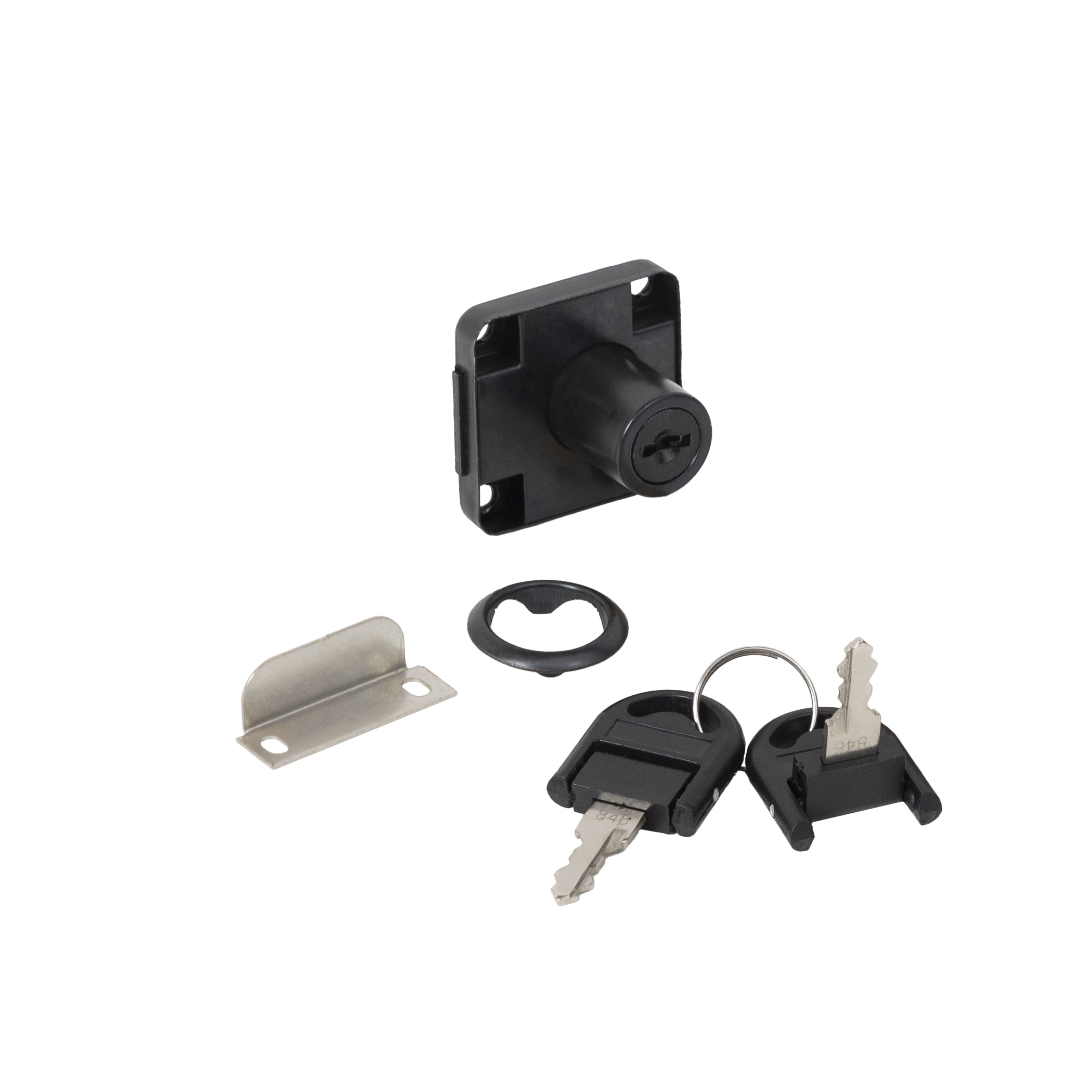 Mechanical swing door lock 138, with a broken key, black, AKS - Image 1
