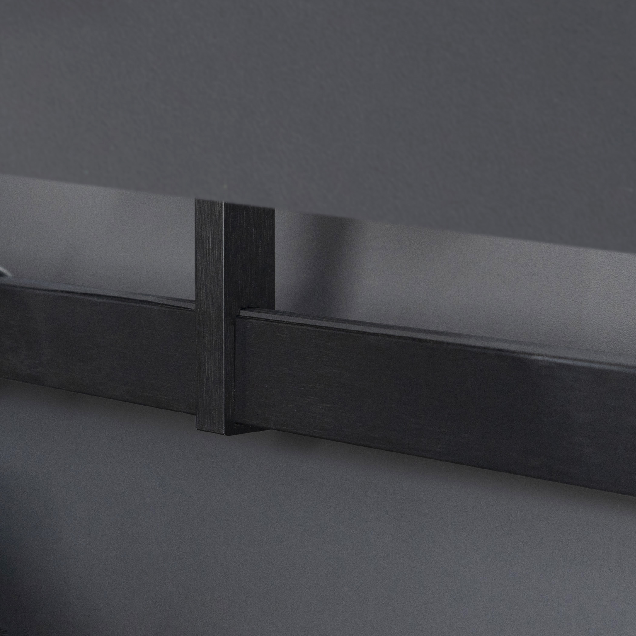 Rectangular wardrobe rod FAME L-3000 with damper, black brush AKS - Image 3