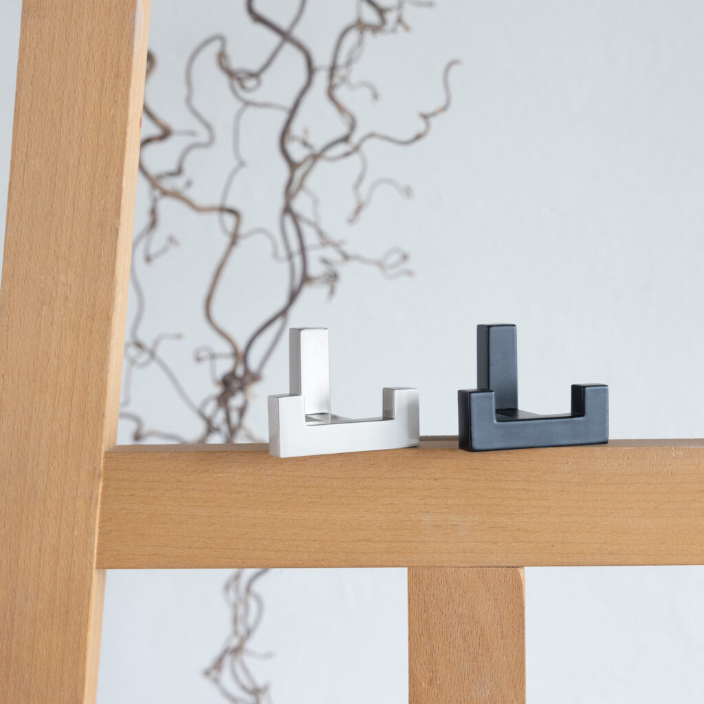 Furniture hook two-horn met. BENZ matt black AKS