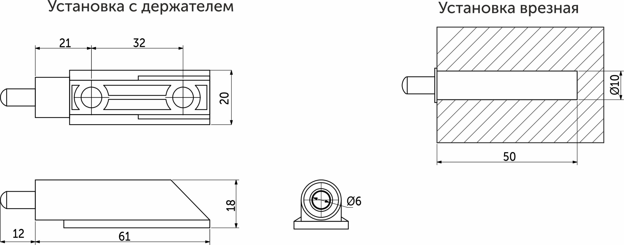 Shock absorber mounting direct overhead/mortise gray AKS - Image 2