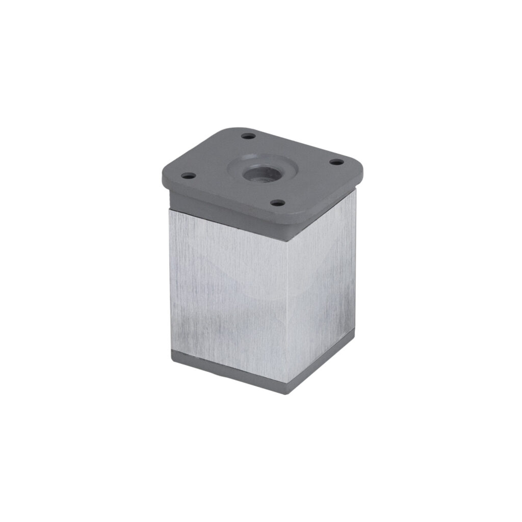 Furniture support aluminum DAKP-27 h60 with adjustable polished steel AKS