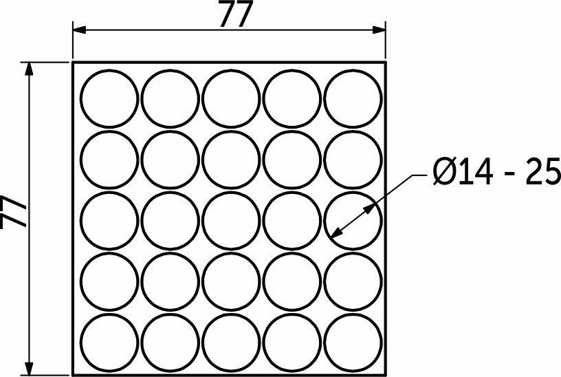 Self-adhesive plug to confirmed anthracite (14831) FOLMAG (sheet-25 pcs.)