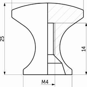 Furniture handle met button ONLY matt chrome, AKS - Image 2