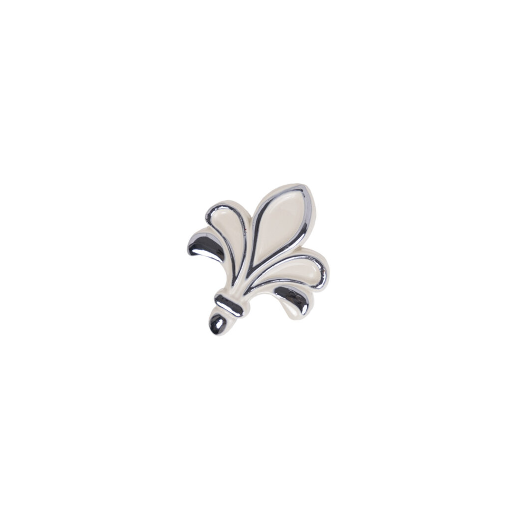 Furniture handle met button MILK silver white, AKS