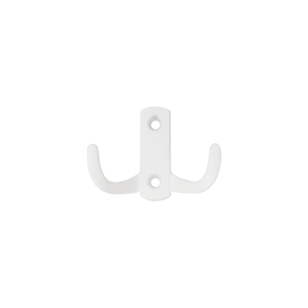 Furniture hook two-horn met. WP13 white matte GRIDLI