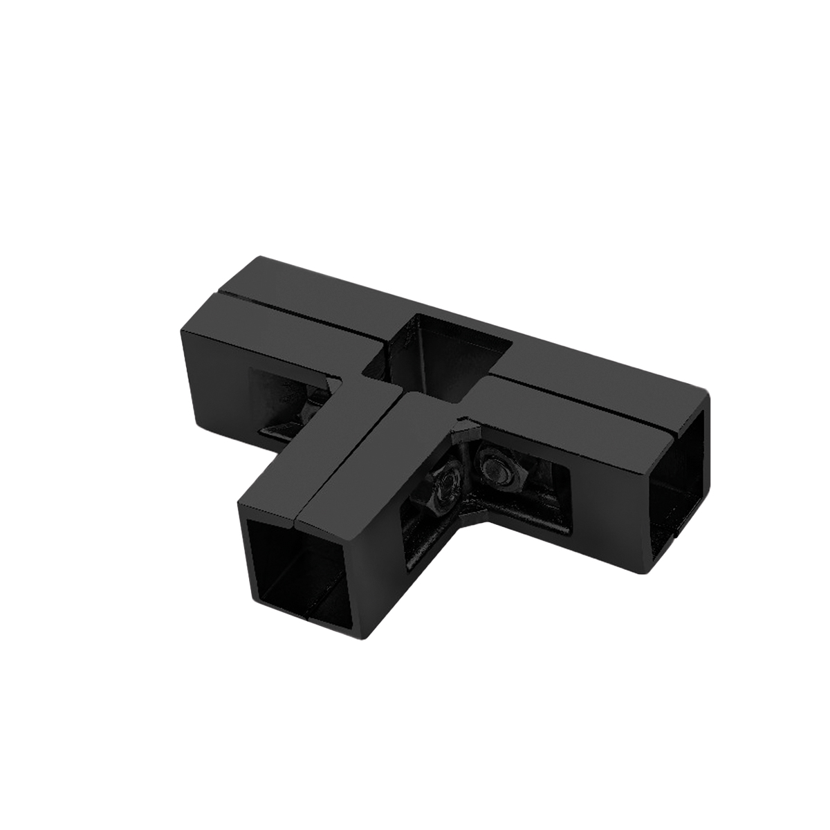 4-pipe corner connector for square. pipes 25*25 QUADRO, black AKS - Image 1