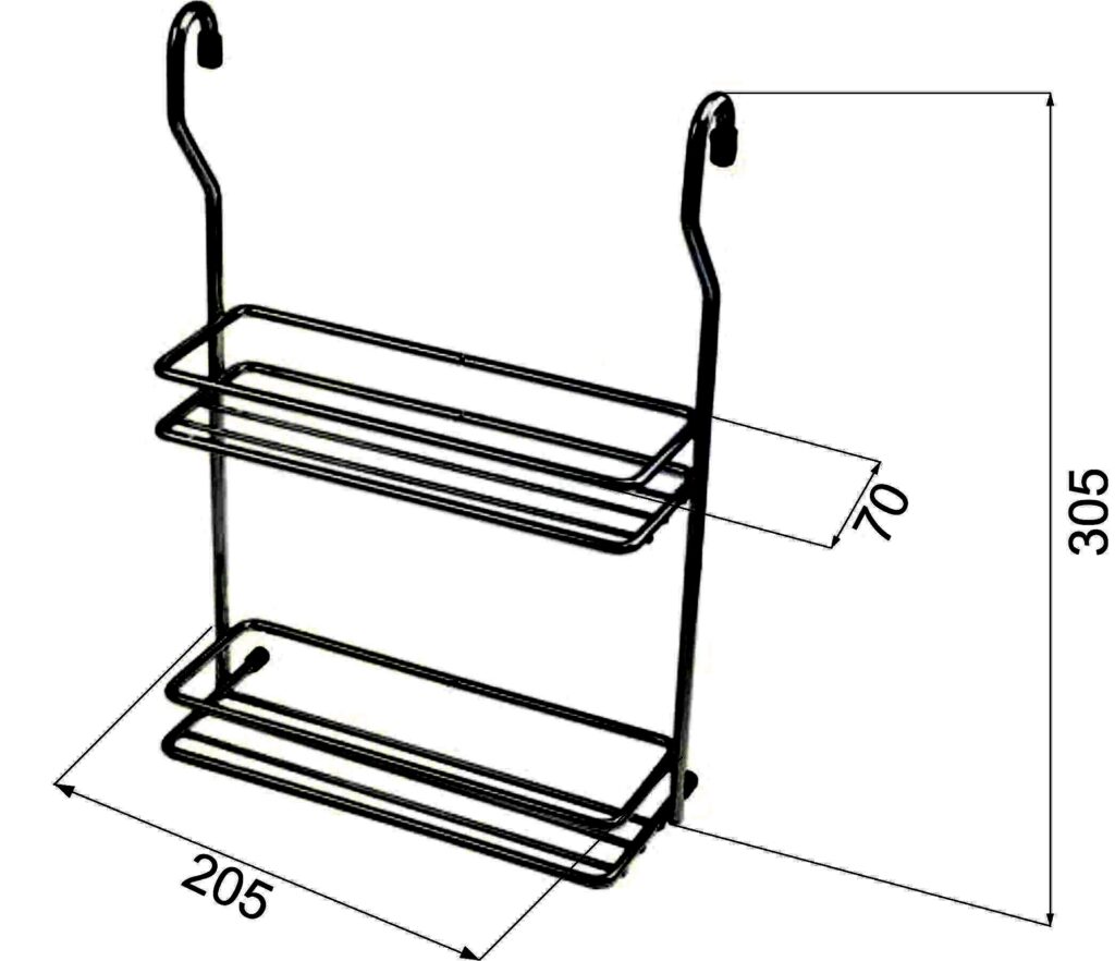 Basket for pipe d16 double small CWJ116B black AKS