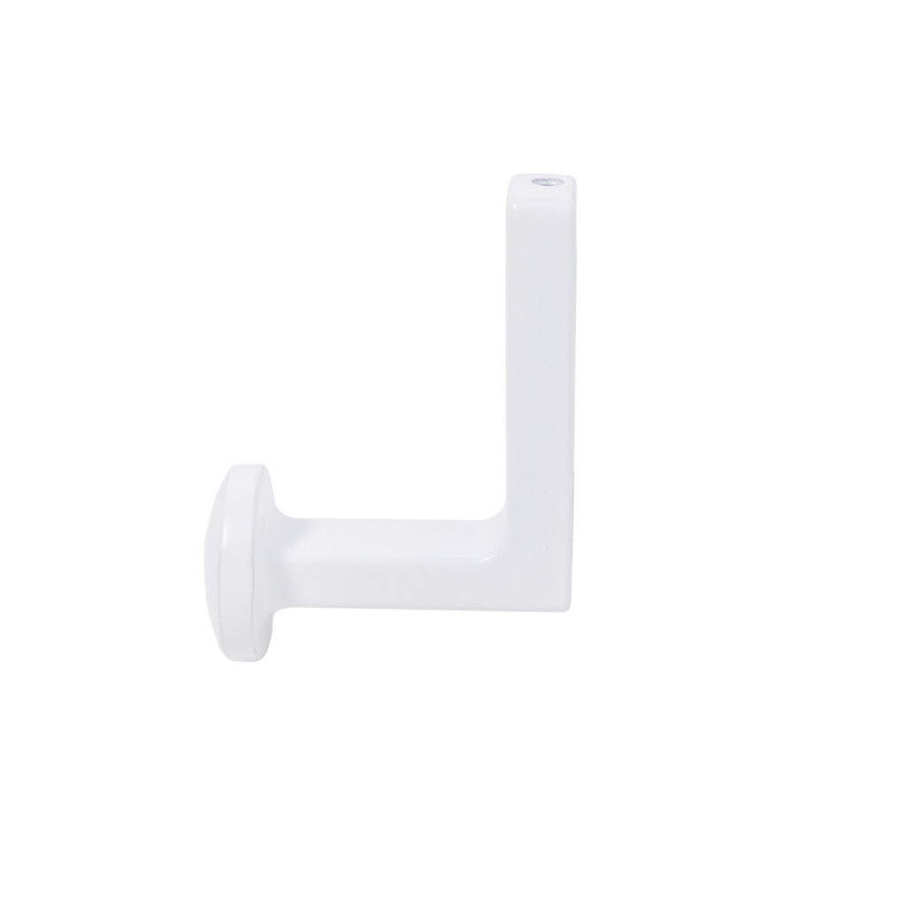 Furniture hook single-horn met. KING white matt AKS