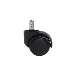 Furniture wheel plast. FURNI d50 with rod, black AKS - Image 3