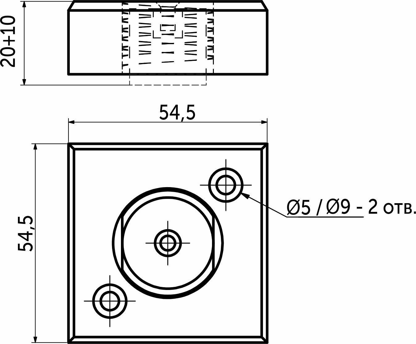 Furniture support plast. B-06 h20 adjustable black matte AKS - Image 2
