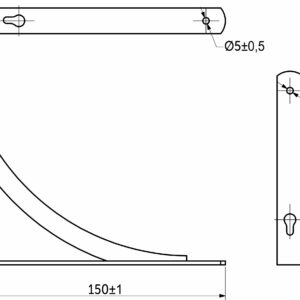 Shelf holder met. KOMETA 150*120*20*3, black AKS - Image 2