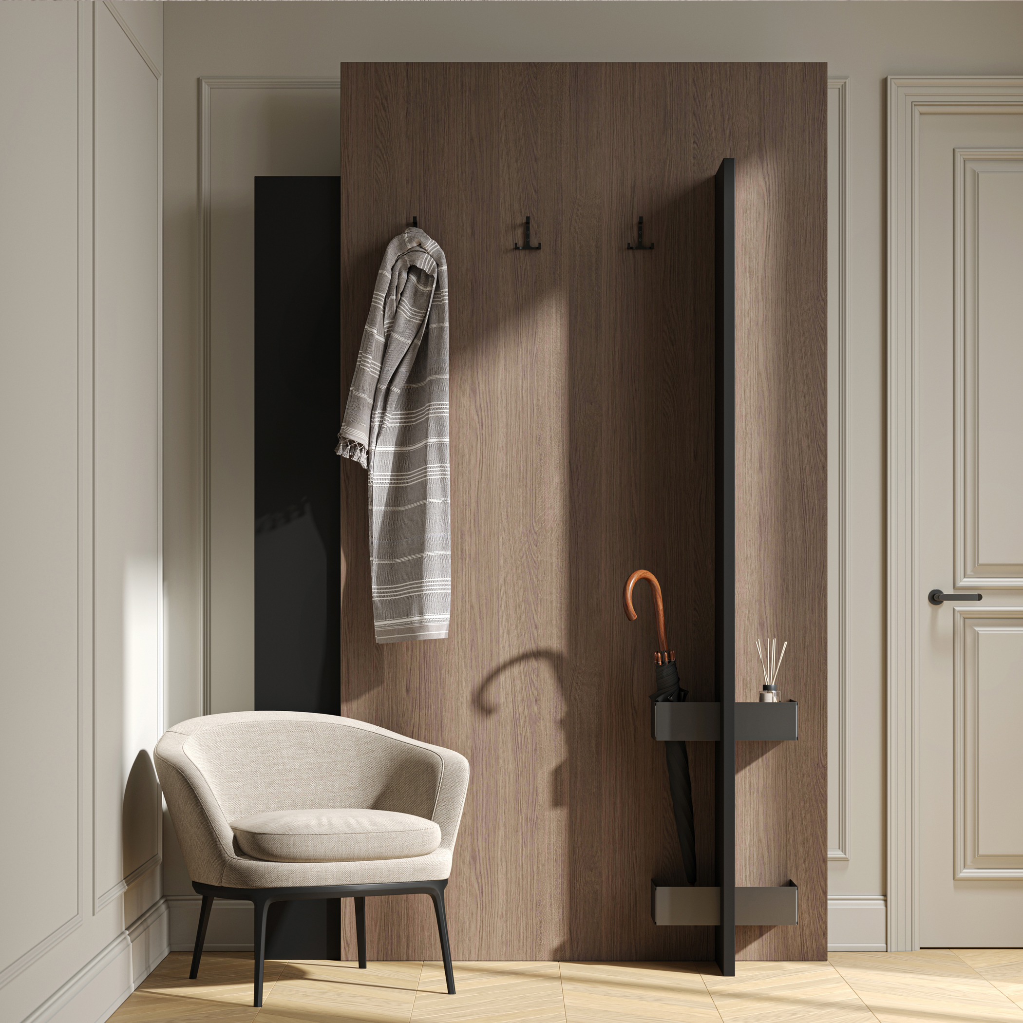 Furniture hook three-horn met. TRITON black matte AKS - Image 6