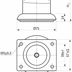 Furniture support meth TB019 (B140) d50 h150 black AKS - Image 2