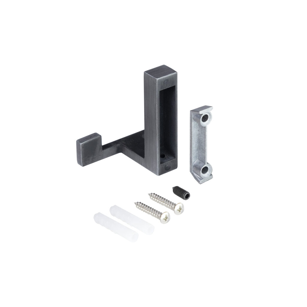 Furniture hook two-horn met. LEGGO brushed titanium AKS