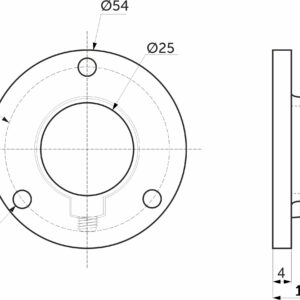 Pipe fastening (socket) d25 (510) steel, chrome AKS - Image 2