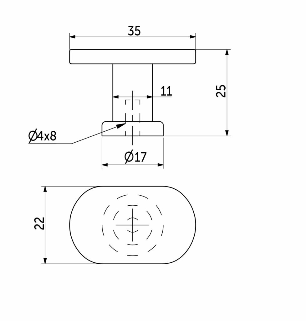 Furniture handle met button GRAND brushed nickel, AKS