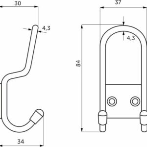 Крючок меб. трехрожковый мет. PRYT черный AKS - изображение 2