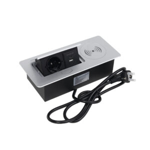 Выдвижной удлинитель Nova 5, 1 розетка, USB A + C, беспроводная зарядка, алюминий, AKS - изображение 3