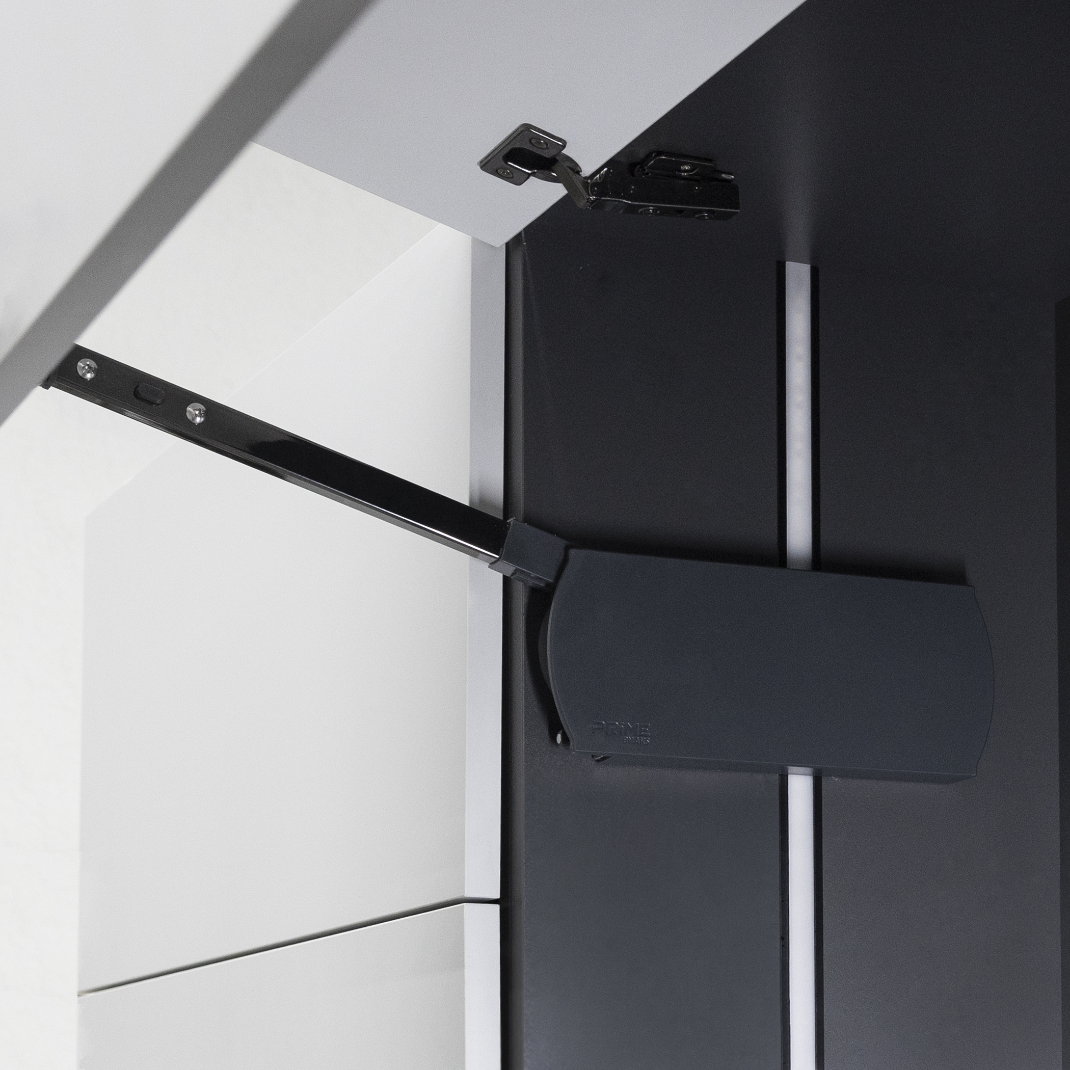 Upper lift mechanism L with door closer for two doors PRIME by AKS ZEVS graphite - Image 7